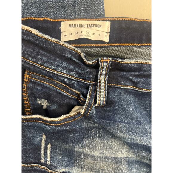 New One teaspoon men's 32 blue Mr Blues indigo empire solid medium wash - Picture 4 of 7